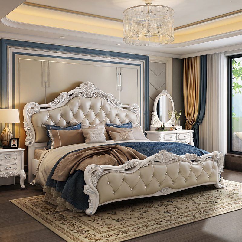 欧式田园风格床法式主卧床实木双人床公主床18米婚床真皮床视频