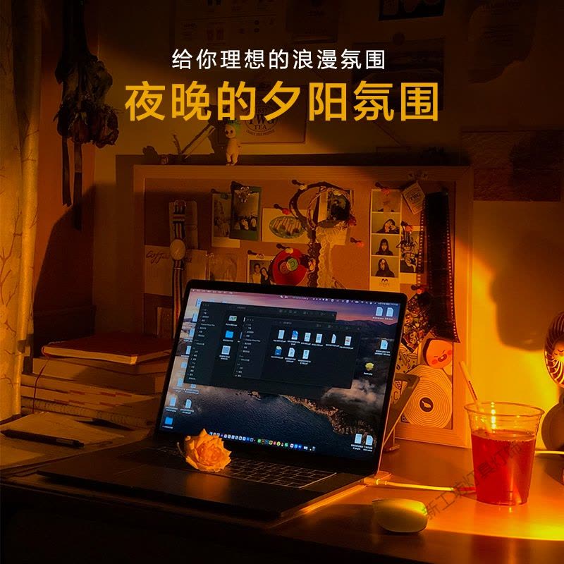 苏宁放心购 日落灯拍照夕阳落日灯卧室网红氛围日不落灯投影摄影落地台灯昏图片