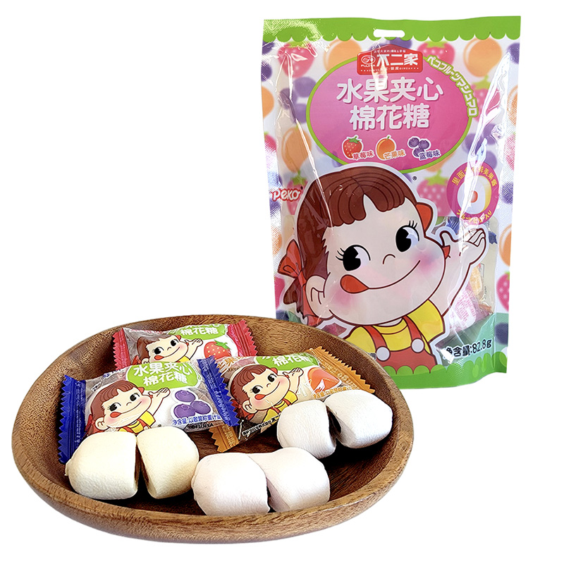 不二家水果味夹心棉花糖袋装82.8g儿童休闲零食结婚婚庆喜糖高清大图
