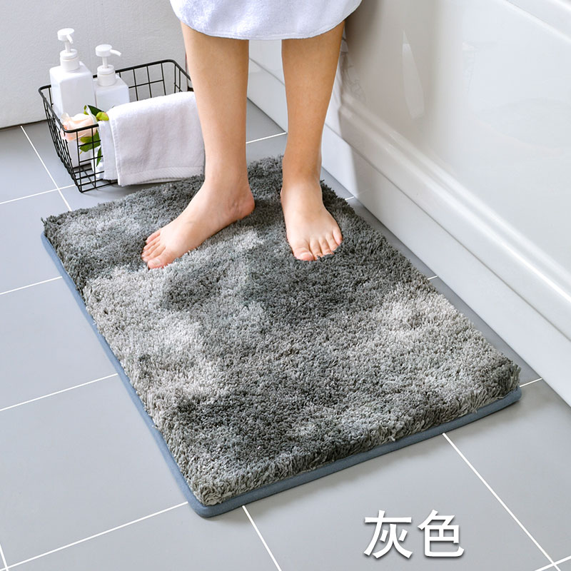 卫生间吸水地垫洗手间脚垫口进卧室加厚浴室防滑垫垫垫子 三维工匠 灰色45×70厘米