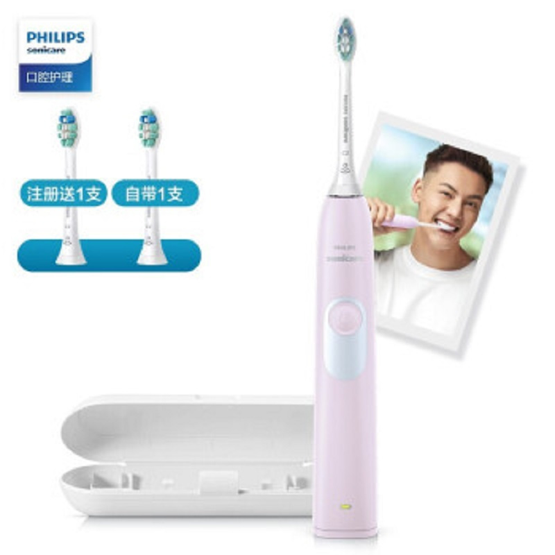 [精选]飞利浦(PHILIPS)电动牙刷 HX6215/29 充电式成人声波震动牙刷 樱花粉
