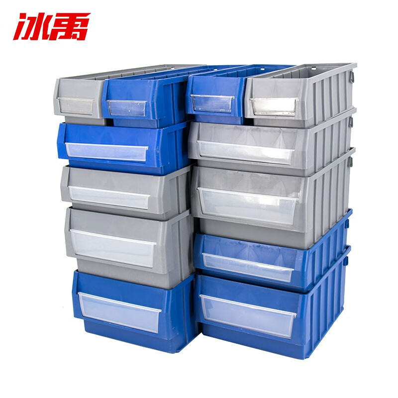 冰禹 塑料分隔式零件盒 BY-174 中4号 600*235*90mm 灰色 1个