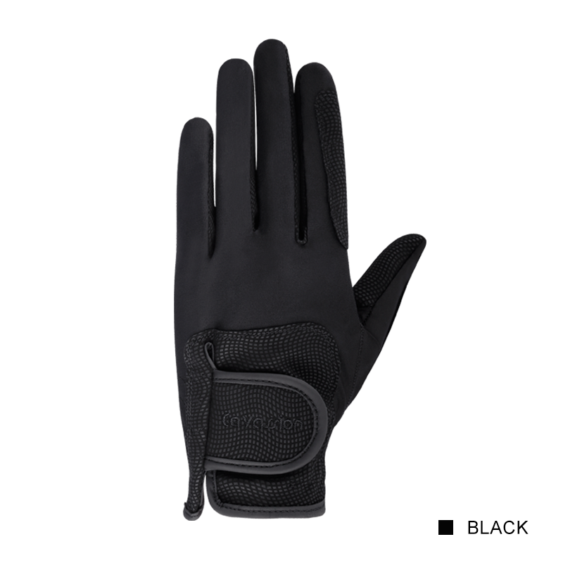 黑色l防滑马术手套磨砂地球纹防磨耐用四季款洛奇马具8104007