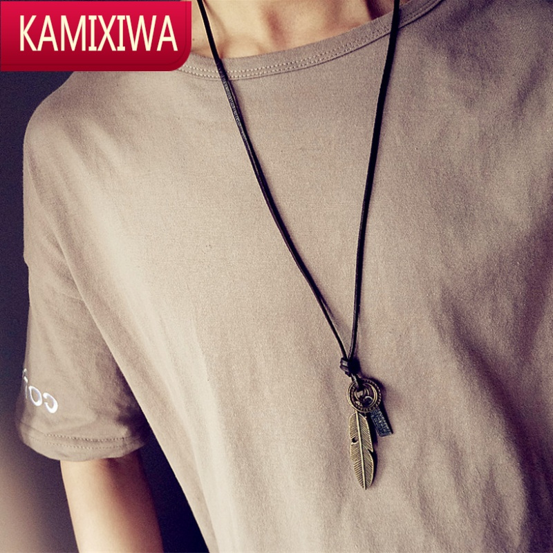 kamixiwa男士毛衣链配饰潮学生挂饰个性复古吊坠简约女长款卫衣项链