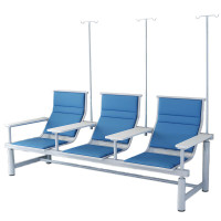 晋舰 输液椅医院诊所点滴吊针排椅大厅加固加厚候诊椅 三人白板扶手蓝