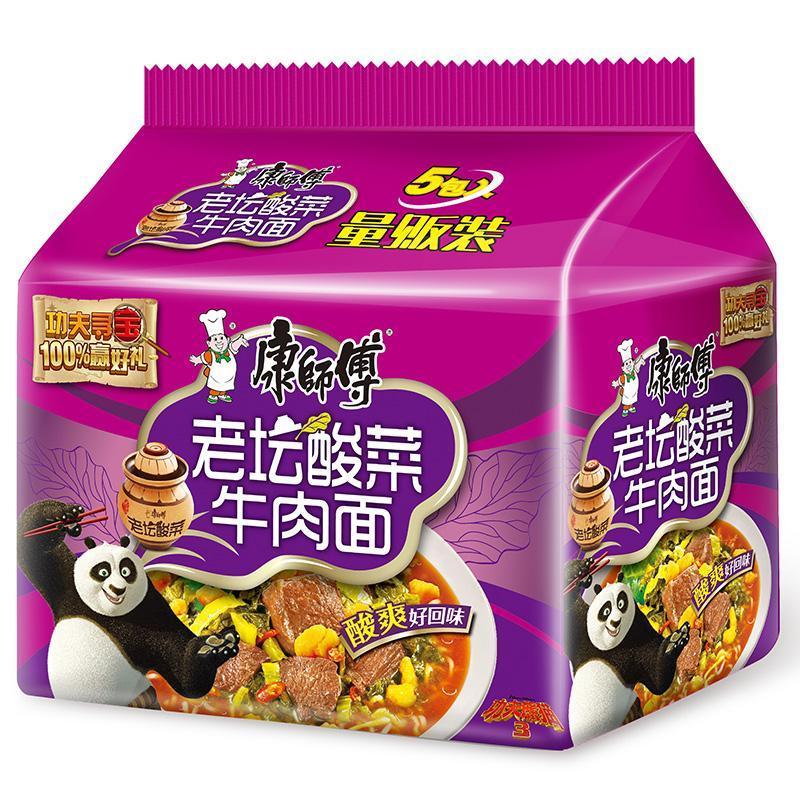 康师傅老坛酸菜牛肉面114g5