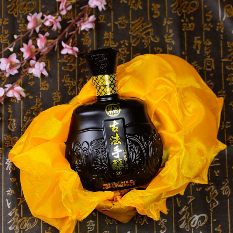 東杏古法手酿20 东杏53度白酒 500ml 4瓶 整箱 纯粮酿造 清香型白酒