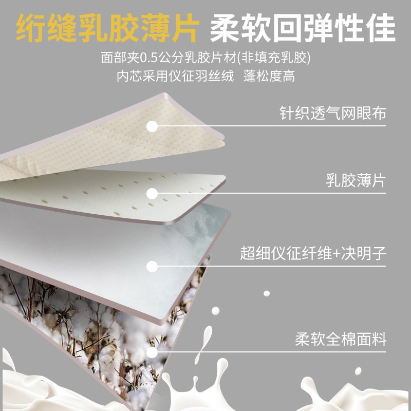 南极人(NanJiren)家纺 SPA按摩决明子枕头一对护颈椎助睡眠天然乳胶枕芯学生宿舍家用整头男