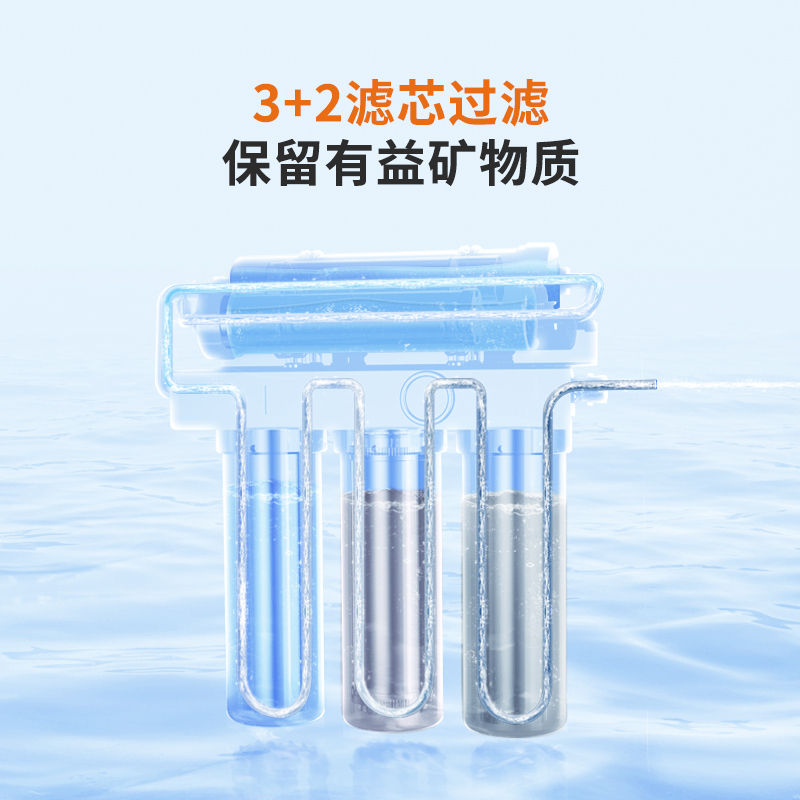 九阳家用厨房超滤机自来水过滤器超大流量净水器五级超滤矿物质水直饮机JYW-RC550全新升级不锈钢机身净化器