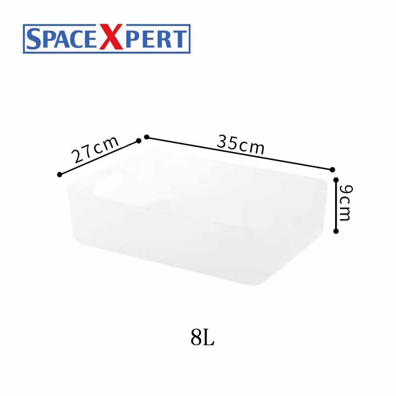 空間専門家(SPACEXPERT) 桌面收纳盒收纳筐8L 磨砂透明扁款高清大图