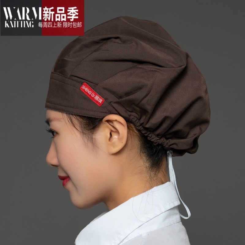 shanchao厨师帽女可调节做饭防油烟卫生护士工作厨师帽子防掉发美容