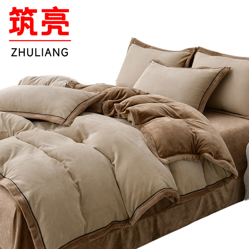 筑亮 牛奶绒三件套 N35 套高清大图