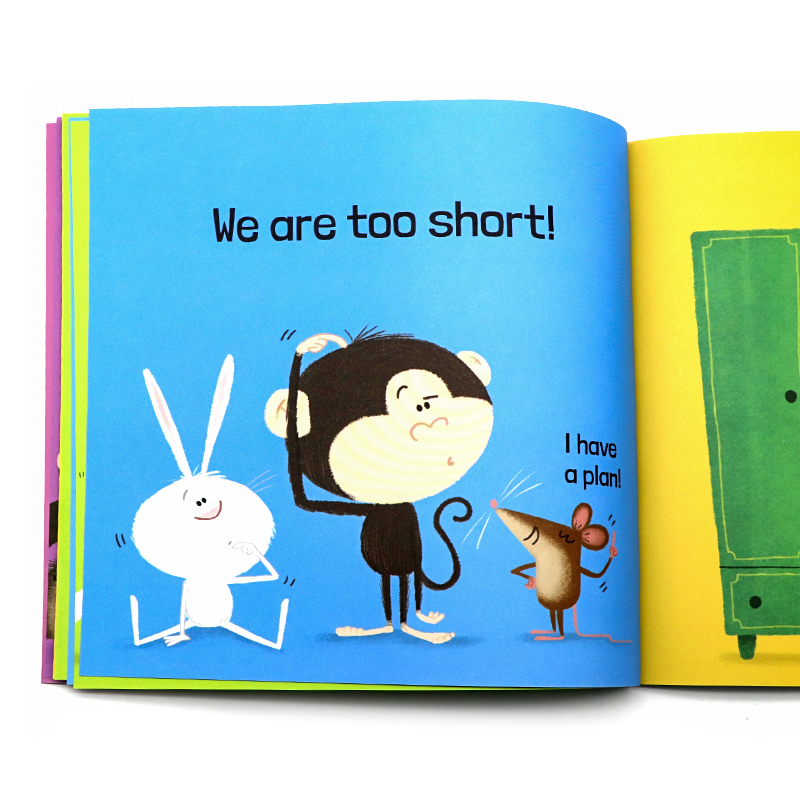 [正版]数学主题概念绘本 牛津精品认知绘本 老鼠 跳上去 英文原版绘本 Hop on Top Mouse平装大开 低幼高清大图