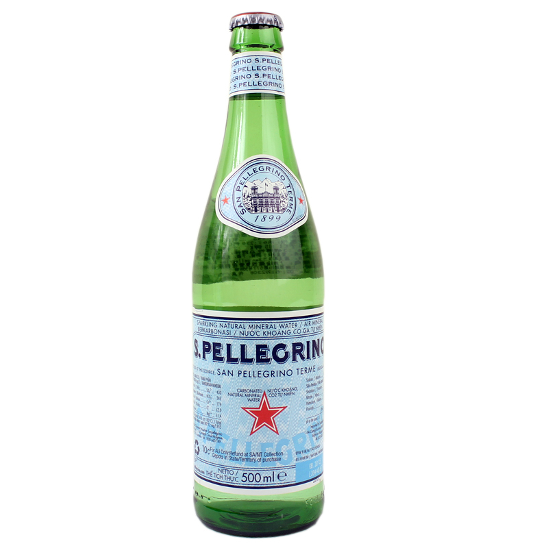 圣培露（S.PELLEGRINO） 500ml*24玻璃瓶 充气天然矿泉水 气泡水