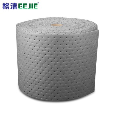 格洁 922040 通用型卷状吸液棉 40cm×50m×4mm×1卷/箱 带撕裂线 灰色吸油吸水混合液体防泄漏吸附