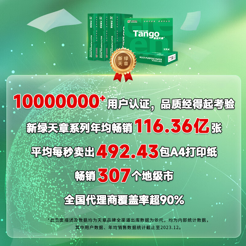 新绿天章 复印纸A5 80g 10包/箱(5000张).高清大图