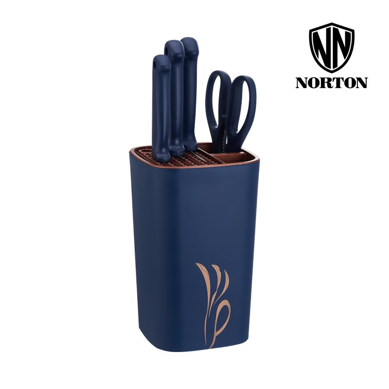 诺顿(NORTON) 5GBLN005 砍骨刀+厨师刀+水果刀+多用剪+收纳底座 布兰妮厨房工具5件套高清大图