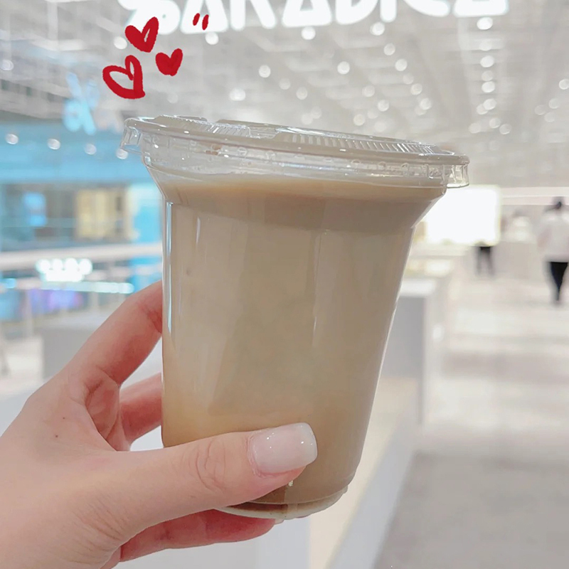 一次性pet透明杯美式咖啡杯冷饮奶茶加厚冰淇淋杯带盖400ml饮料杯