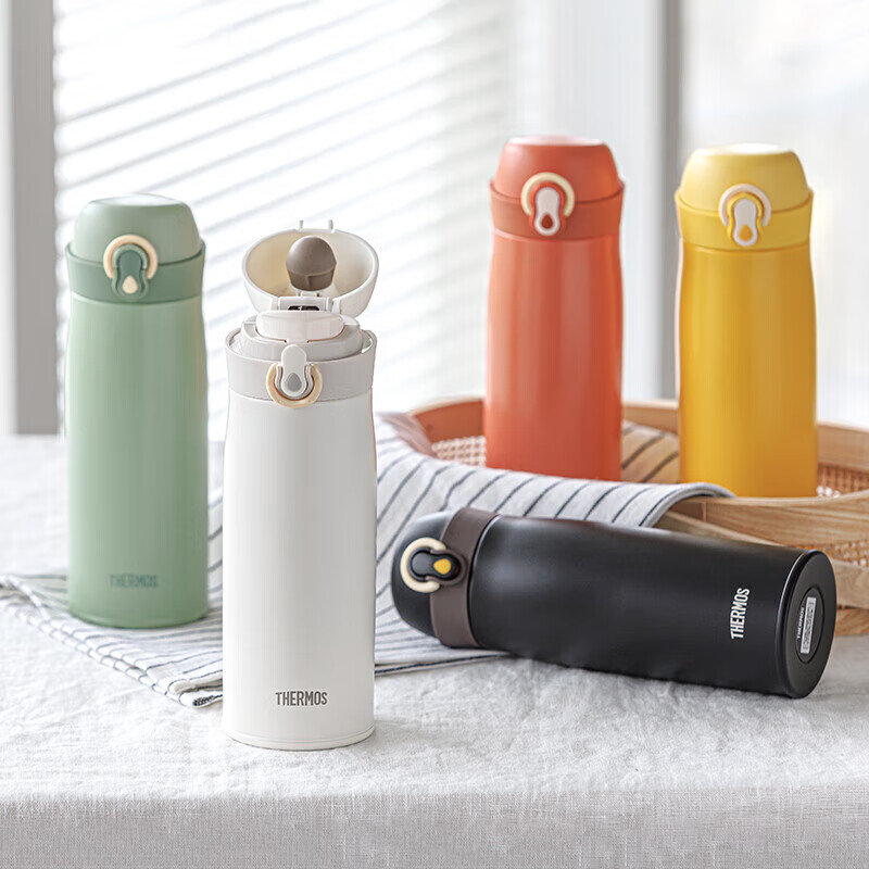 膳魔師(THERMOS) 保温杯400ml水杯高真空不锈钢学生杯子生日礼物 月牙白TCME-400S高清大图