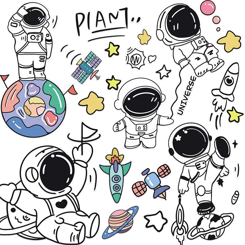 卡通nasa宇航员行李箱贴纸笔记本电脑ipad壳旅行箱拉杆箱装饰贴画