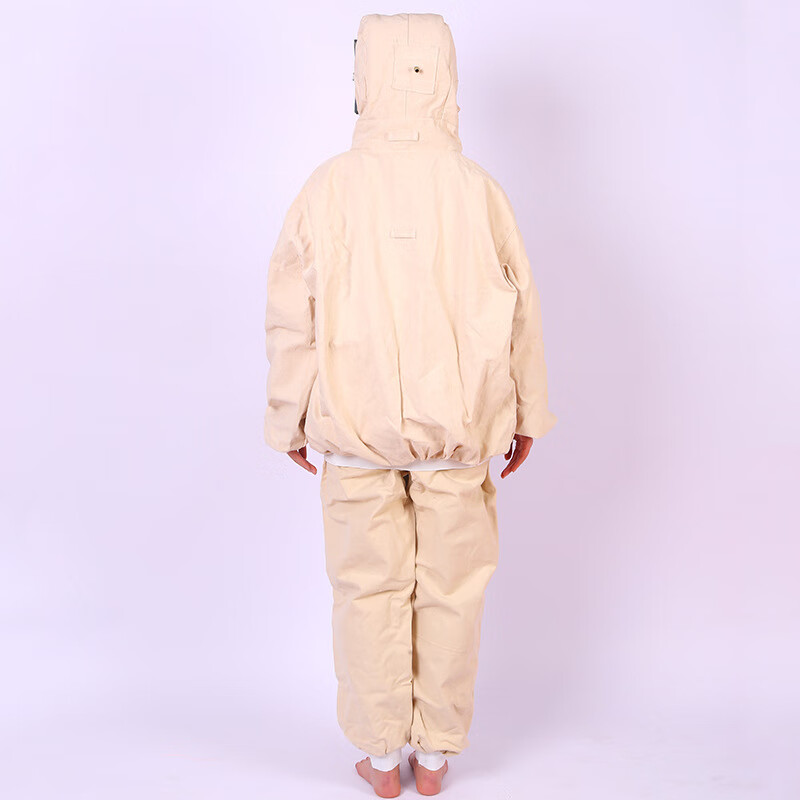 谋福 喷砂衣打沙衣 加厚帆布油漆服 工作服 米白色上衣(分体)高清大图