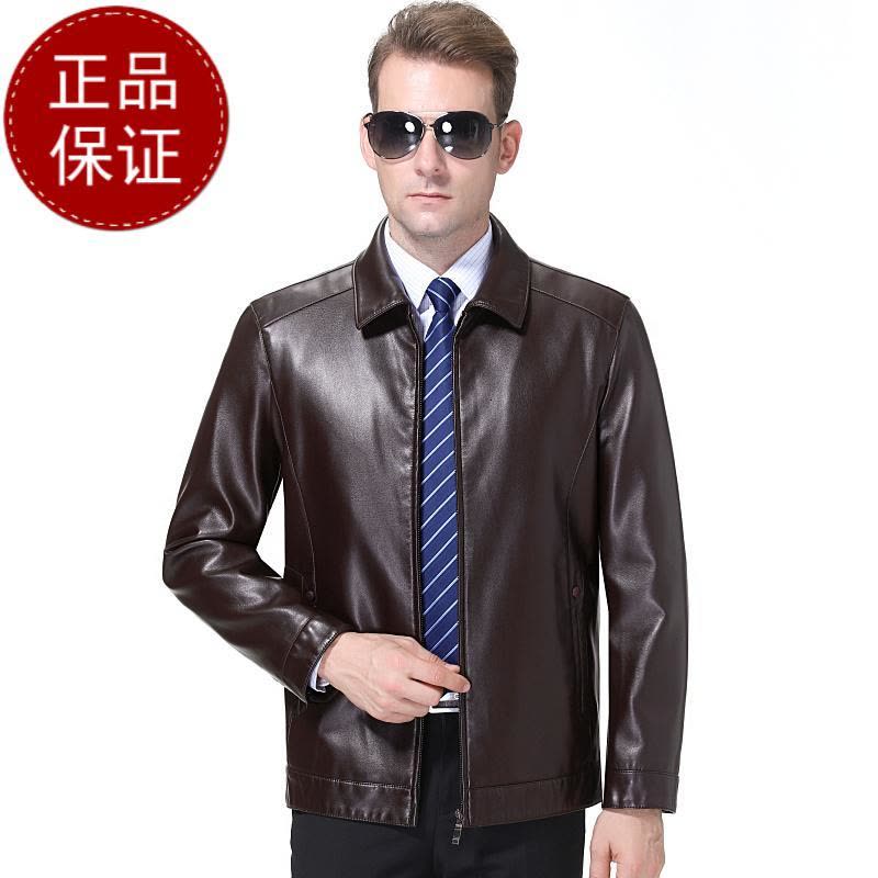 免费试穿 掉皮包换反季特价真皮皮衣男潮绵羊皮海宁皮夹克翻领外套修身韩版帅气皮衣反季特价春秋品牌男士外套图片
