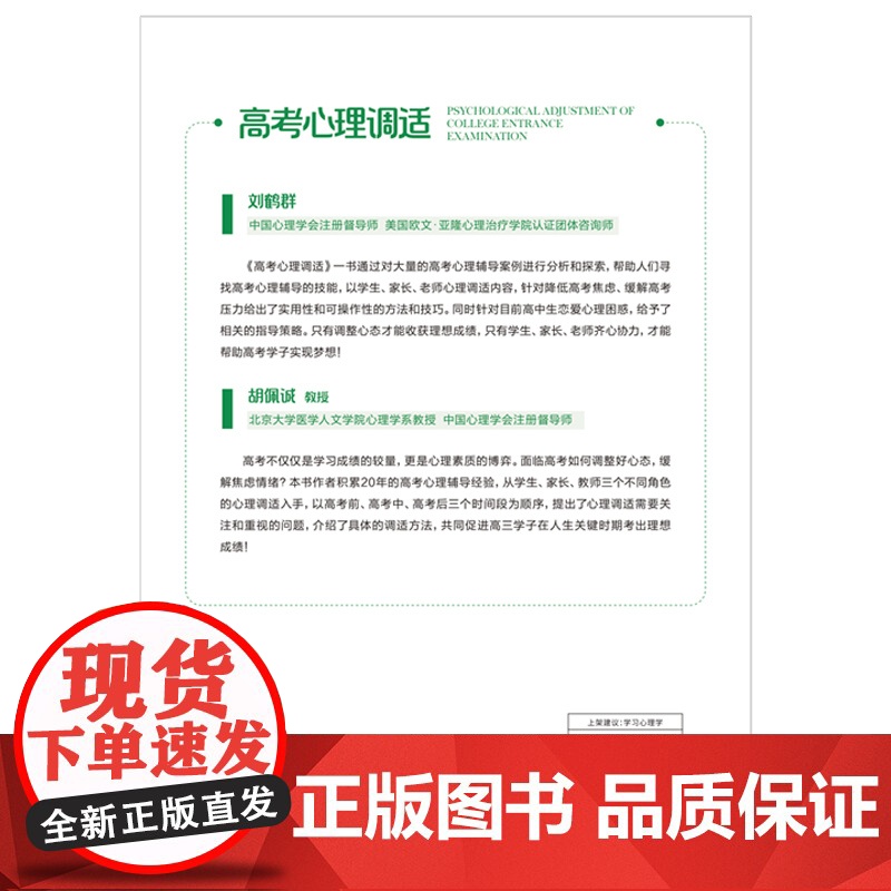 高考心理调适:20年高考心理辅导工作手记高清大图