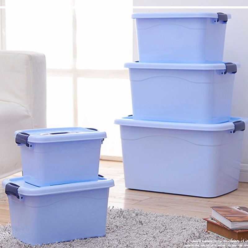 手提式收纳箱子塑料整理箱百纳箱加厚家用衣物整理箱零食玩具储物收纳盒高清大图