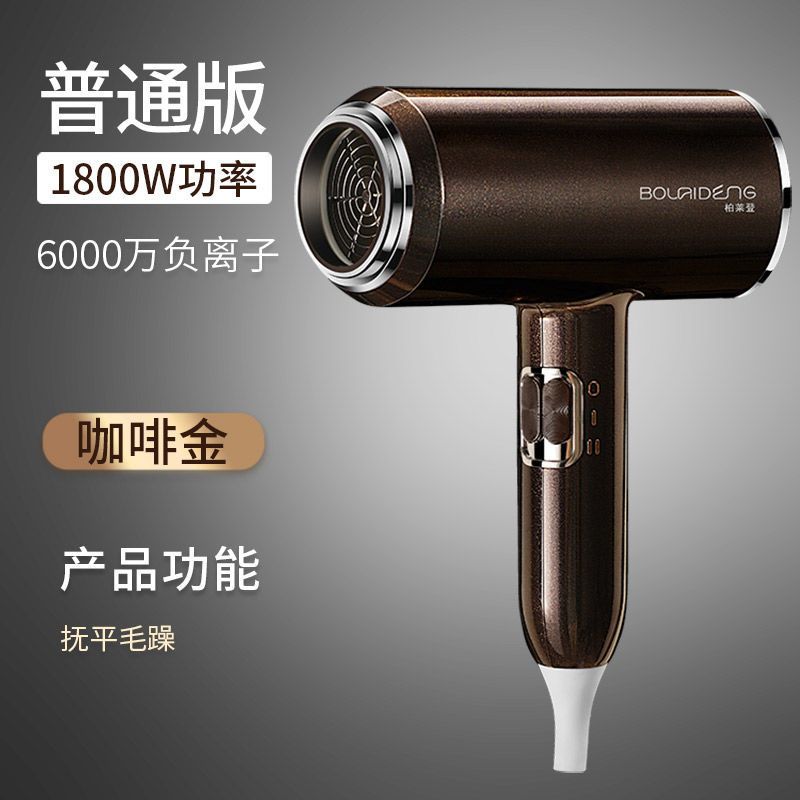 德国电吹风发廊专业吹风机理发店家用负离子吹风筒大功率速干风筒 1800w-咖啡金-6000万负离子