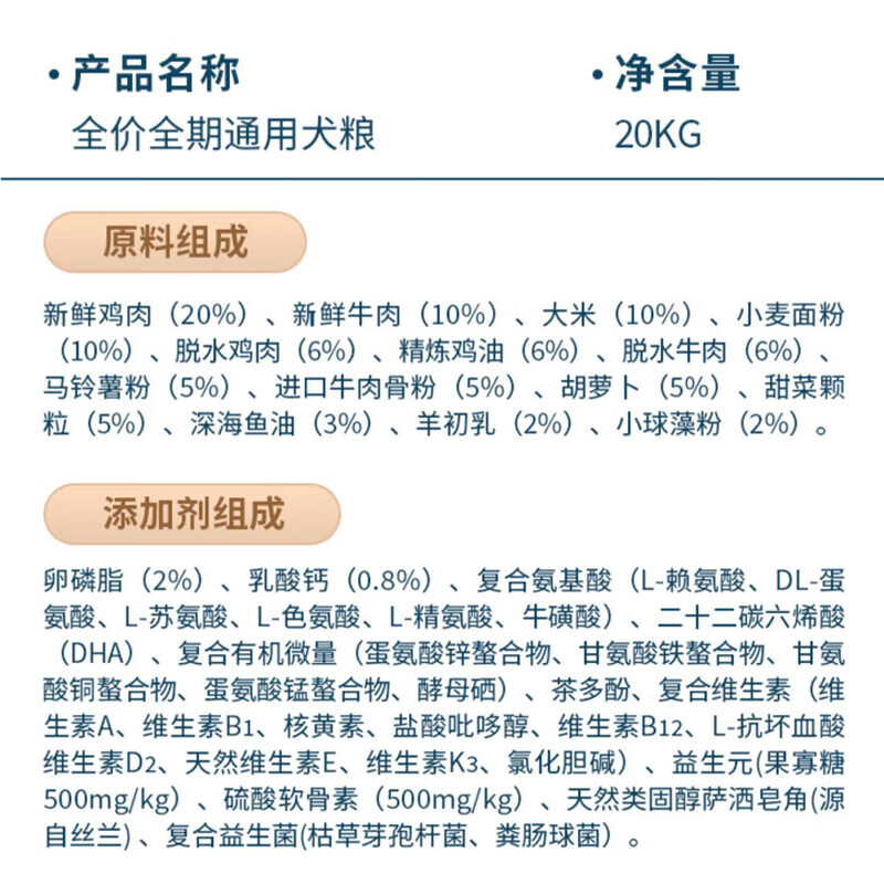心粮 德牧专用狗粮狗干粮马犬恶霸杜宾成犬幼犬全期通用20kg/40斤高清大图
