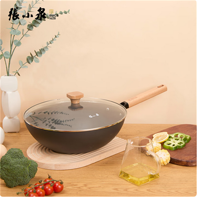 张小泉 无涂层家味精铁锅C32890100 32cm D