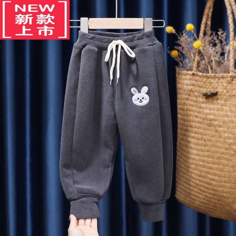 可莉允儿童秋冬加绒长裤男女童一体绒裤子宝宝外穿保暖裤童装新款条绒裤图片