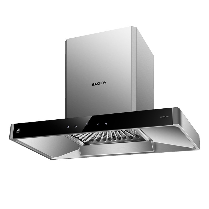 樱花欧式顶吸大吸力侧吸式抽油烟机智能脱排油烟机正品昆山台不锈钢色