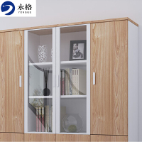永格文件柜木质储物柜展示柜资料柜浅胡桃色二门
