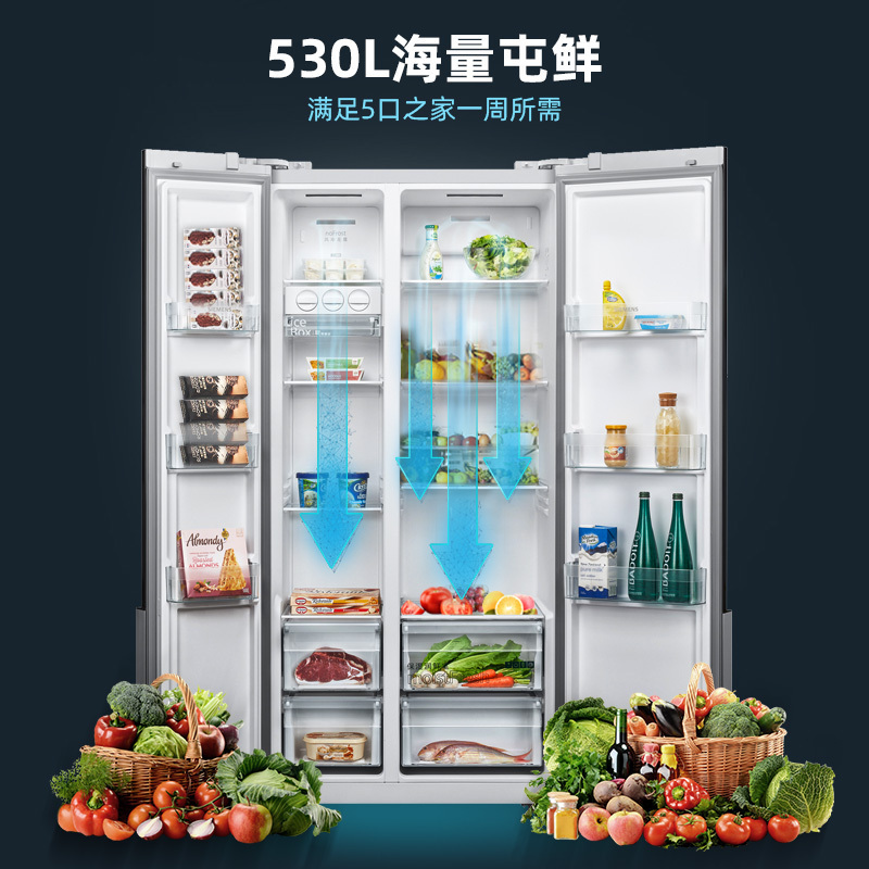 西门子(SIEMENS)530升对开门冰箱风冷无霜纤薄内嵌劲速回鲜KX53NA41TI