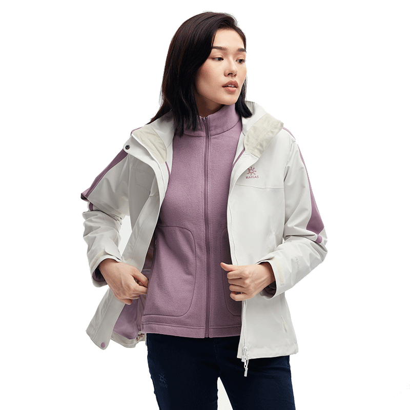 kailas凯乐石女装保暖秋冬季女款抓绒三合一冲锋衣外套