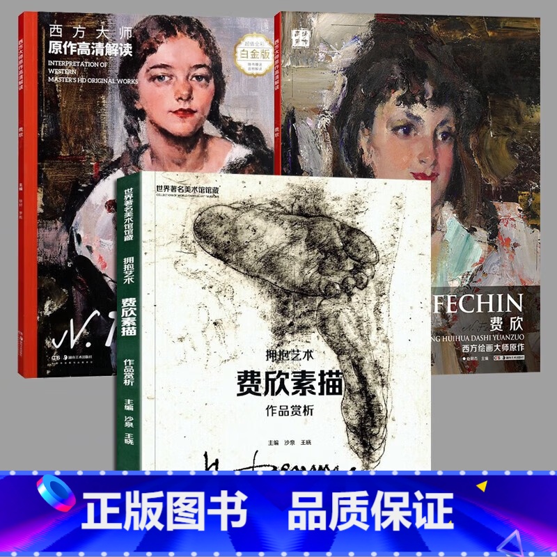 【正版】三册艺术素描全集:菲钦素描全集+西方大师原作高清解读:费欣+费欣大师原作 环球美术家视点系列尼古拉费欣画集