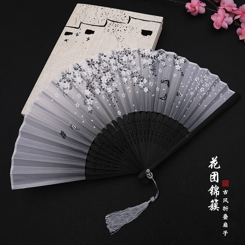 法耐 Fanai 降温用品扇子折扇法耐中国风女式古风流苏夏日随身古典古装古代汉服折叠小竹扇 11花团锦簇 价格图片品牌报价 苏宁易购简美家居专营店