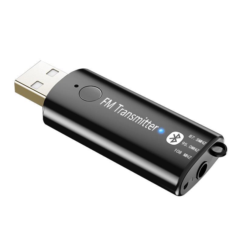 usb车载fm蓝牙mp3播放汽车aux音频双输出接收器音响u盘发射5.