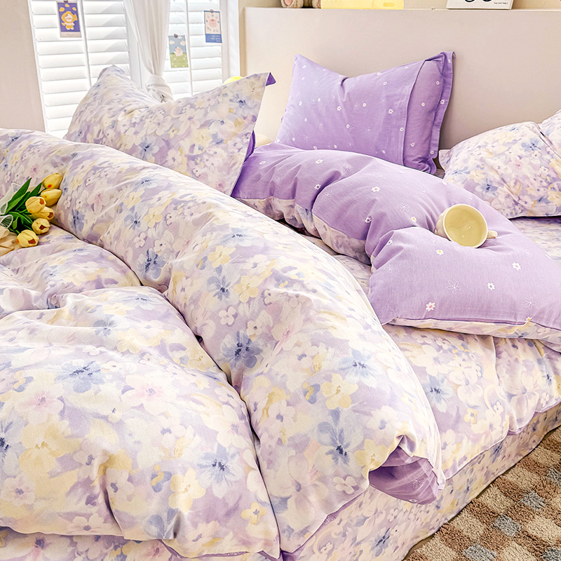紫罗兰全棉印花抗菌四件套 春涧/香颂蝶舞/迈凯伦款号:VDZLPSS13151高清大图
