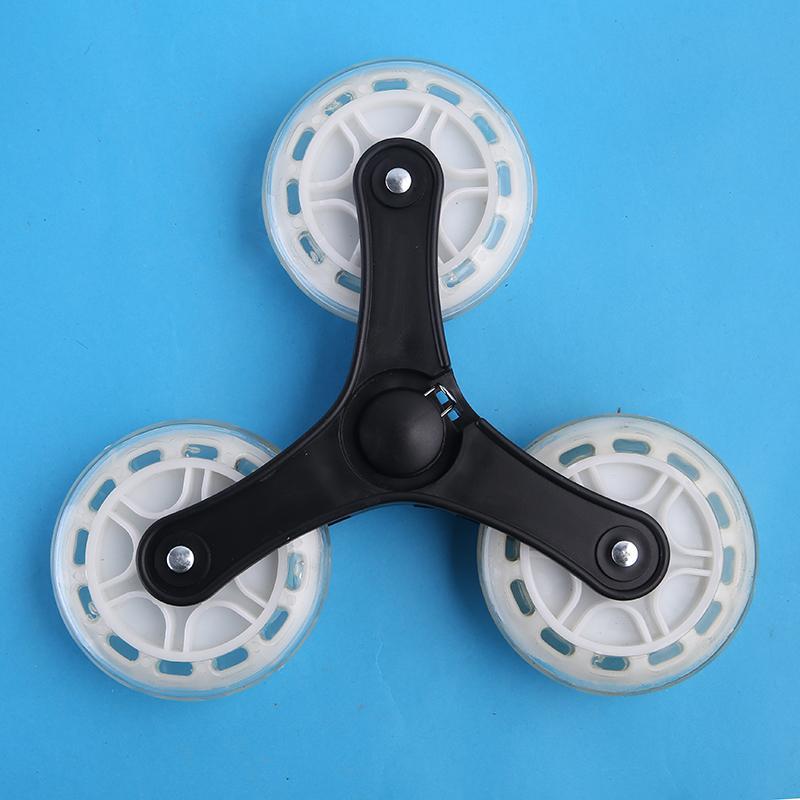 折叠拖车手拉车轮子轱辘小推车买菜车行李车轮子白大轴承pu三角轮1对