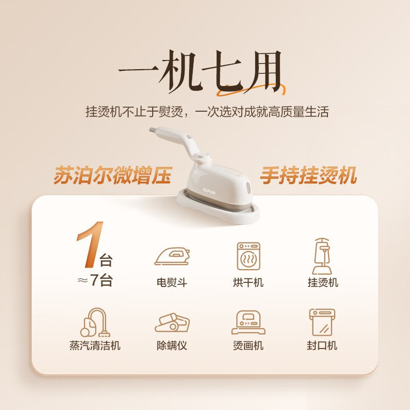 苏泊尔(SUPOR)手持挂烫机家用微增压大蒸汽电熨斗手持熨烫机1500W大功率旅游出差便携式除菌熨斗 EGH-903A高清大图