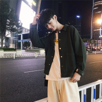 港风chic牛仔外套韩版潮流工装夹克春秋季修身帅气学生棒球服男士牛仔服 威珺