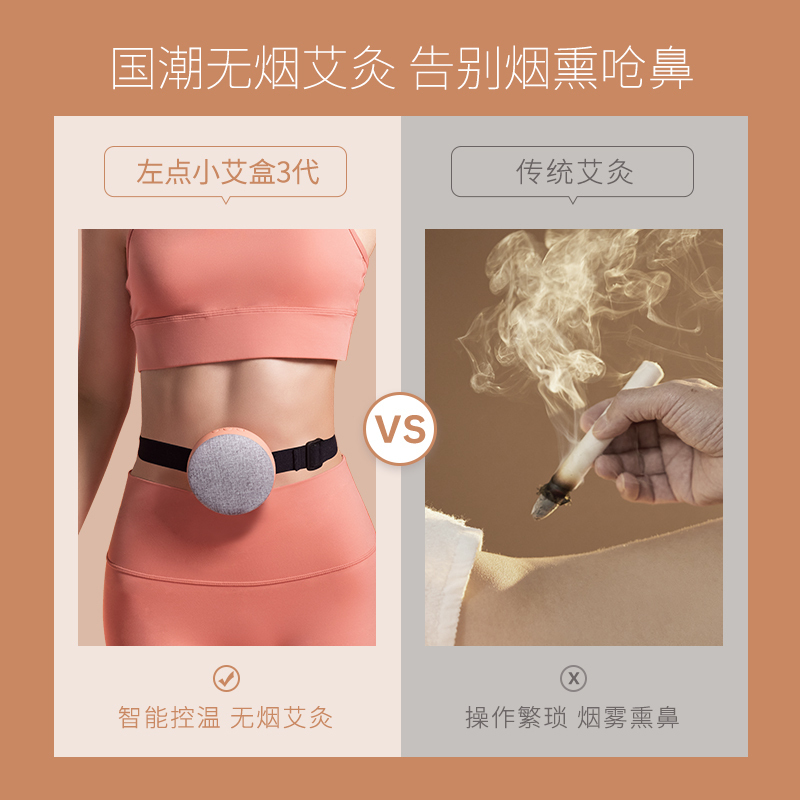 左点小艾盒3代无烟艾灸盒艾灸仪智能随身灸盒子家用便携艾条熏蒸 仅耗材(30片艾片)