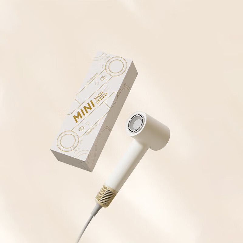 美的(Midea)负离子护发吹风筒 大风力速干电吹风mini FG106 冰奶咖高清大图