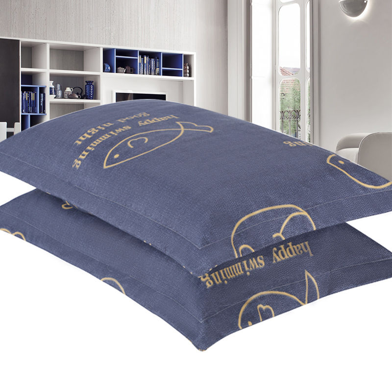 枕头套一对秋冬单个单人成号加厚枕套枕头皮磨毛高清大图