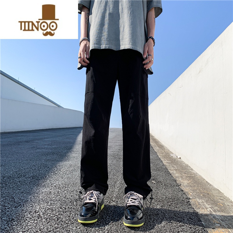 YANXU美式户外机能冲锋裤男夏季薄款潮流速干直筒运动裤宽松工装休闲裤