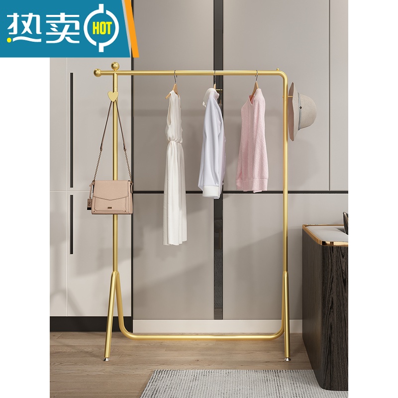 敬平晾衣架落地式室内挂衣架卧室衣帽架子阳台晒衣架家用室外凉衣杆架 054#高130cm宽100(黑色) 大高清大图