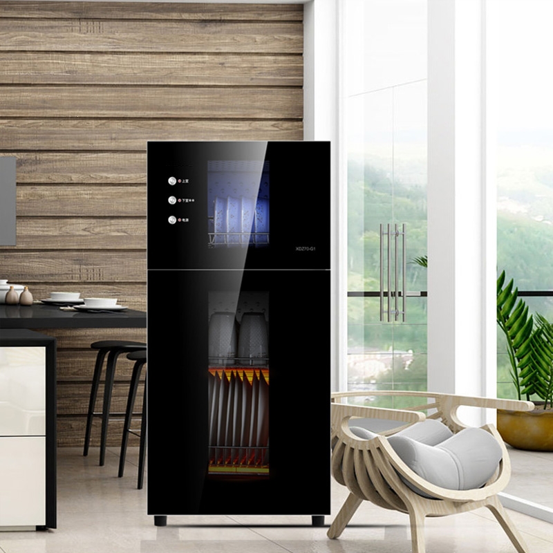 康宝消毒柜家用小型立式桌面台式双门高温厨房餐具商用消毒碗柜_棕色