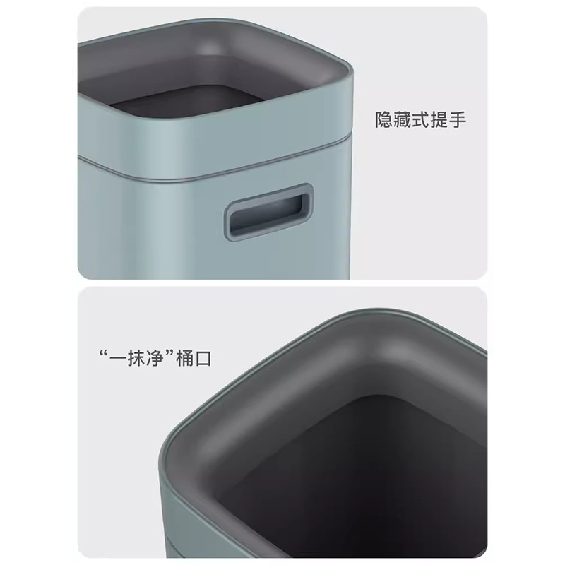 优百纳无盖开口式家用不锈钢敞口垃圾桶 卧室客厅厨房办公室